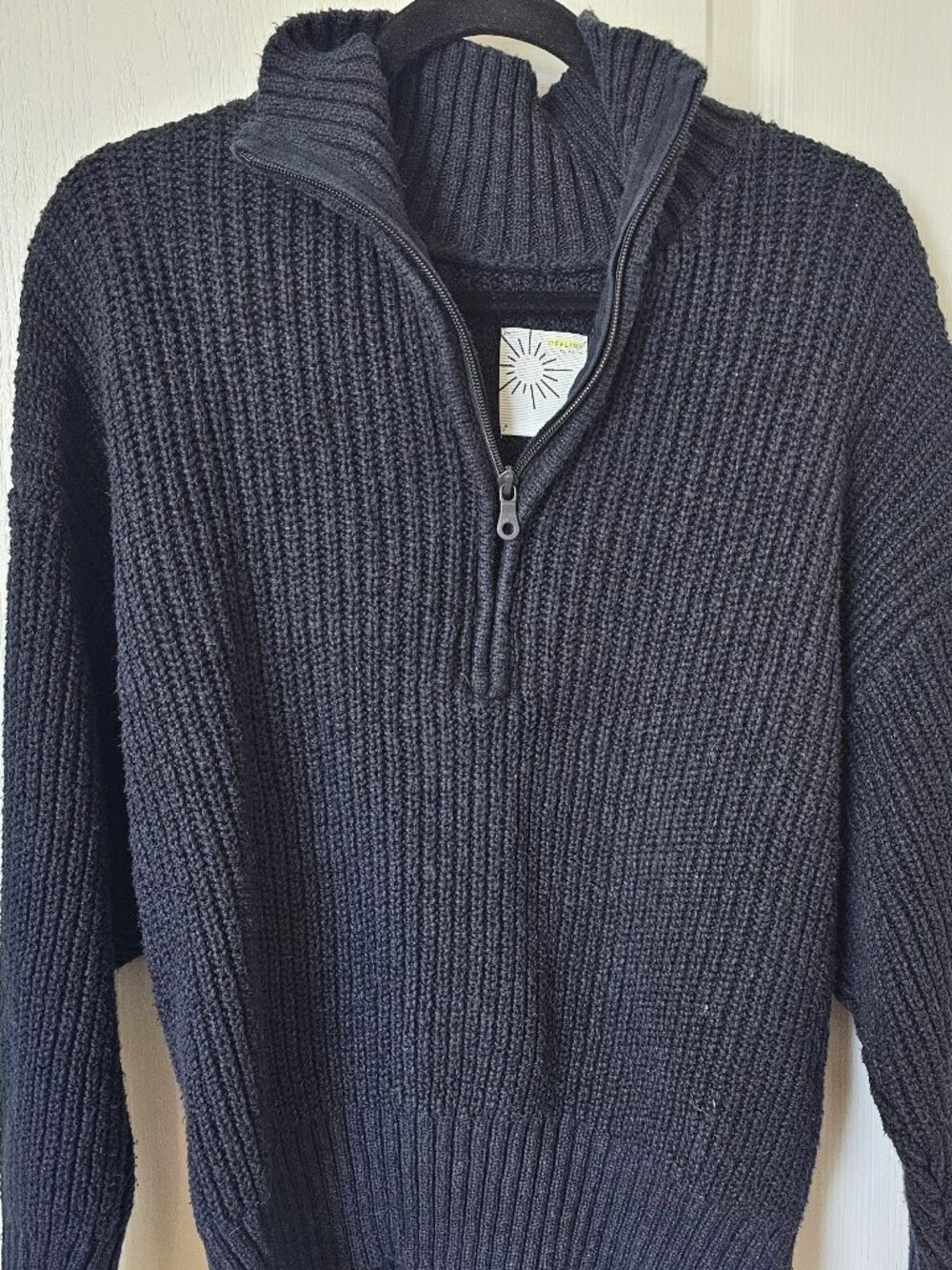 Offline By Aerie Women's Dark Blue Solid Quarter Zip Knit Sweater | Size M